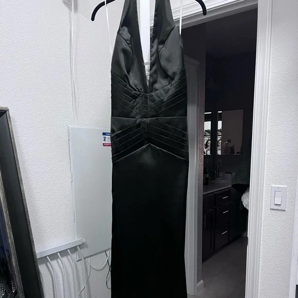 Dresses | Black Halter Gown With Mini Train | Poshmark Dresses | Black Halter Gown With Mini Train | Poshmark